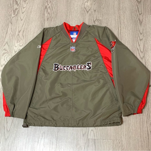 Vintage Tampa Bay Buccaneers Pullover Windbreaker Jacket‎ Reebok Youth Medium - Picture 1 of 9